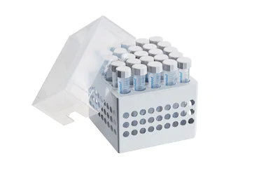 艾本德儲存盒 5 × 5, 可放置 25  個試管，15  mL，2  件，高 127  mm，5  英寸，聚丙烯材料，可耐受最低 -86  °C，可高溫高壓滅菌，帶蓋子并具有數字字母標識