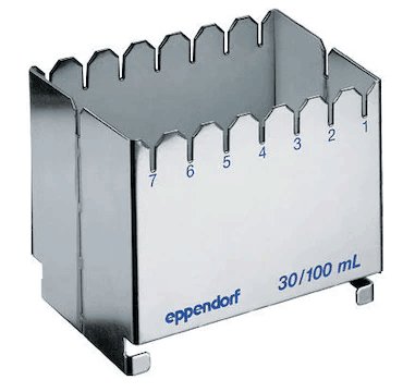 德國艾本德（Eppendorf）ReservoirRack,用于存放10mL、30mL和100mL試劑槽。最多可以放置7個試劑槽模塊或試劑槽